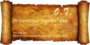 Orlovszky Teodózia névjegykártya